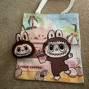 Tote Bag and Coin Keychain for Labubu